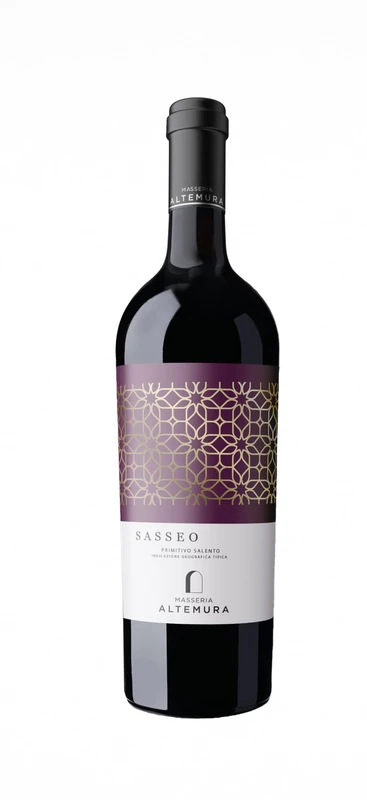 Masseria Altemura Sasseo Salento IGT - Italian Still Red Wine from the Apulia Region, Italy - 100% Primitivo Grapes - 75cl / 750ml, 14.5% ABV (Pack of 6)