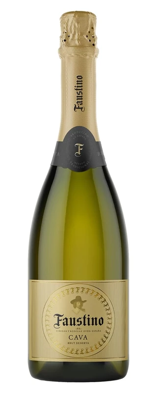 Faustino Brut Reserva Cava NV 75cl, 11.5% ABV | Macabeo and Chardonnay Blend | White Stone Fruit, Apple, Floral, Honey Notes | Sparkling Wine | Rioja, Spain | (Pack of 6)