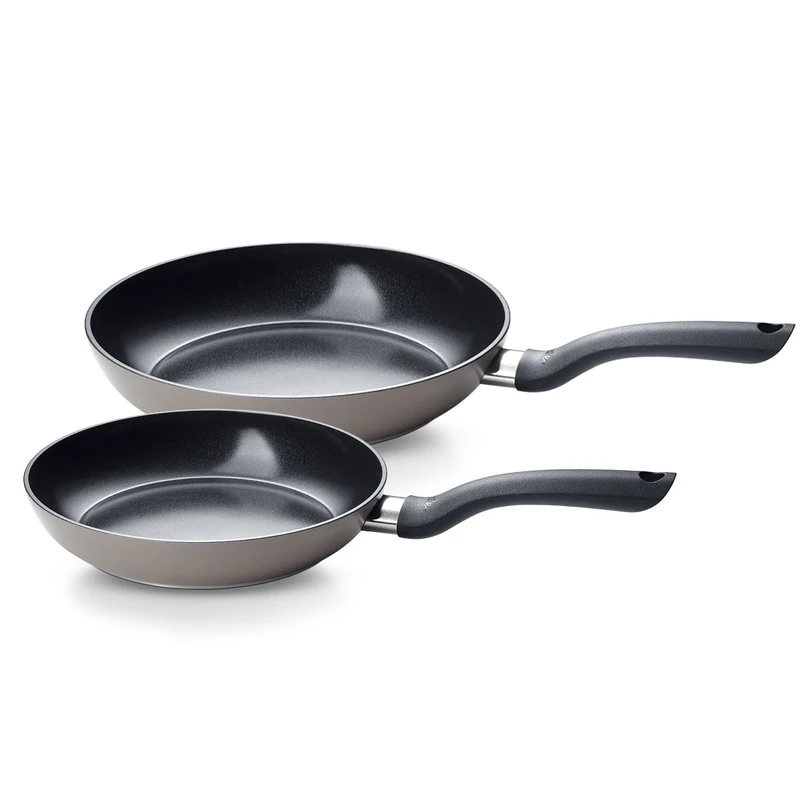 Fissler Essential/Ceramic Pan Set 24 cm & 28 cm - Made Without PFAS/PTFE - Sustainable Coated Frying Pan Made of Recycled Aluminium - Suitable for Induction Cookers, Made in Germany