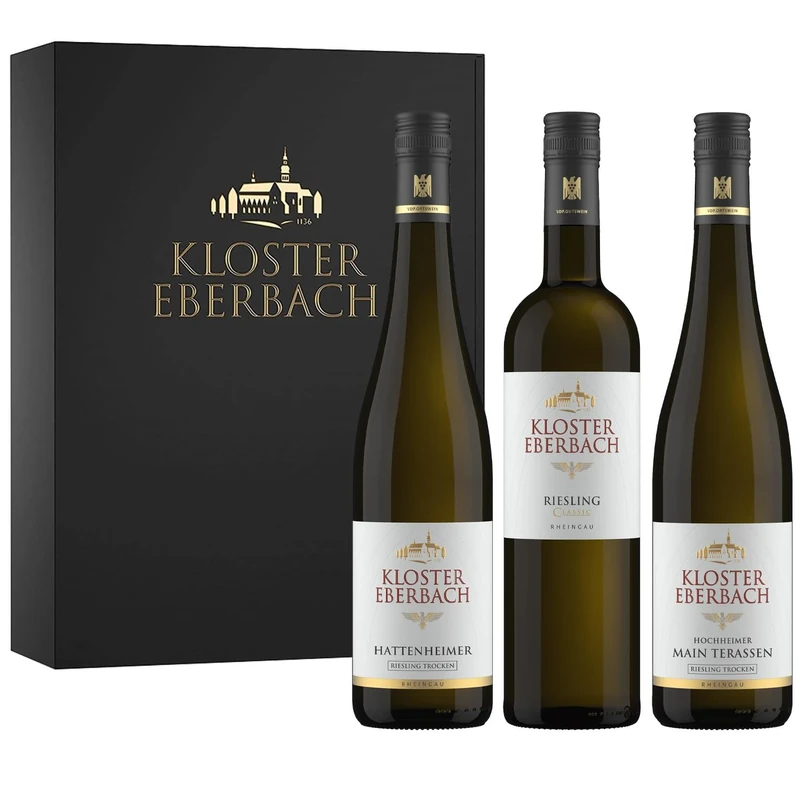 Kloster Eberbach - Gift Set - 3 Premium Riesling (Classic, Dry) from Rheingau, Germany (3 x 0.75 l) (Pack of 6)