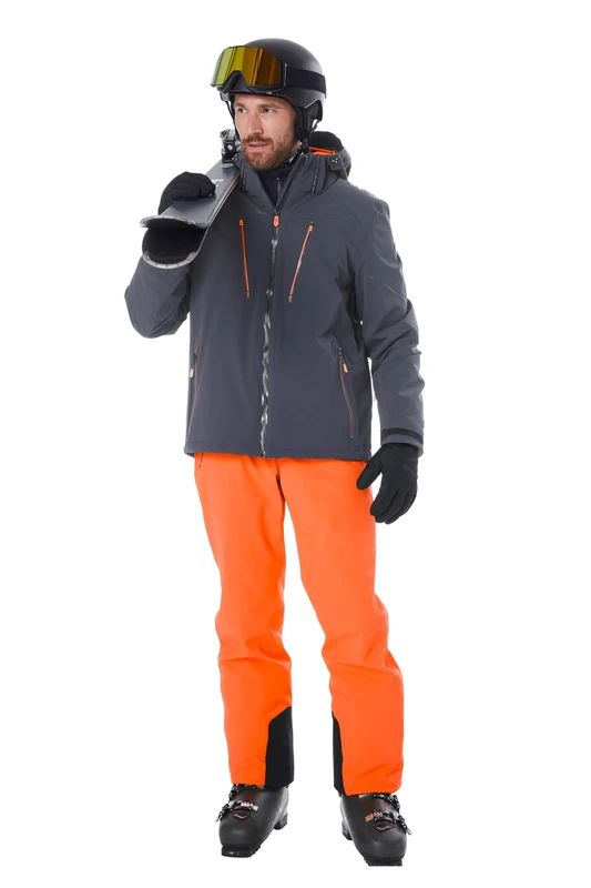 killtec KSW 82 MN SKI PNTS 43443-000 Men's Ski Trousers with Removable Straps, Edge Protection, Snow Guard and Leg Ventilation, Dark Orange, S