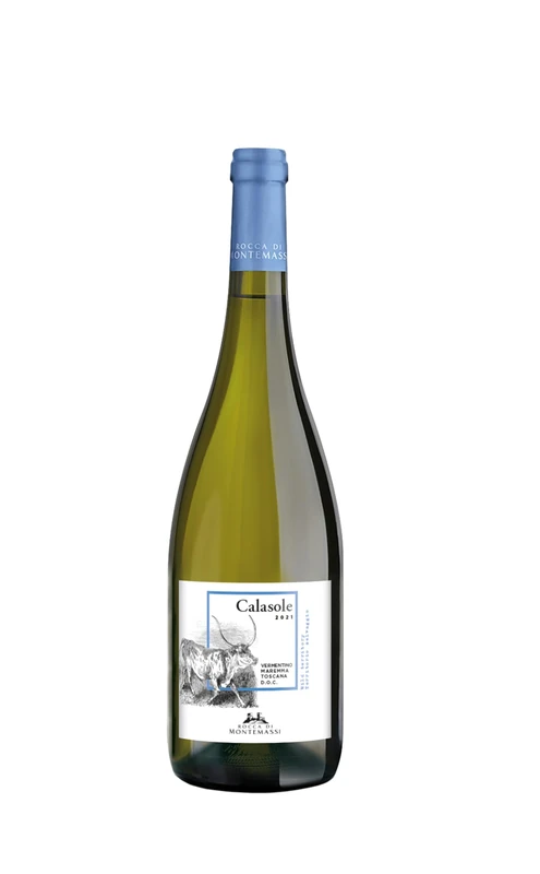 Rocca di Montemassi Calasole - Vintage 2020/21 - Italian White Wine from Maremma Toscana DOC, Italy - Made with 100% Vermentino Grapes - 75cl / 750ml, 12.5% ABV (Pack of 6)