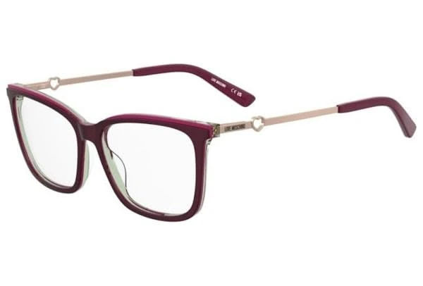 MOSCHINO LOVE MOL665 Glasses, Burgundy Multicolor, Standard Unisex Adult