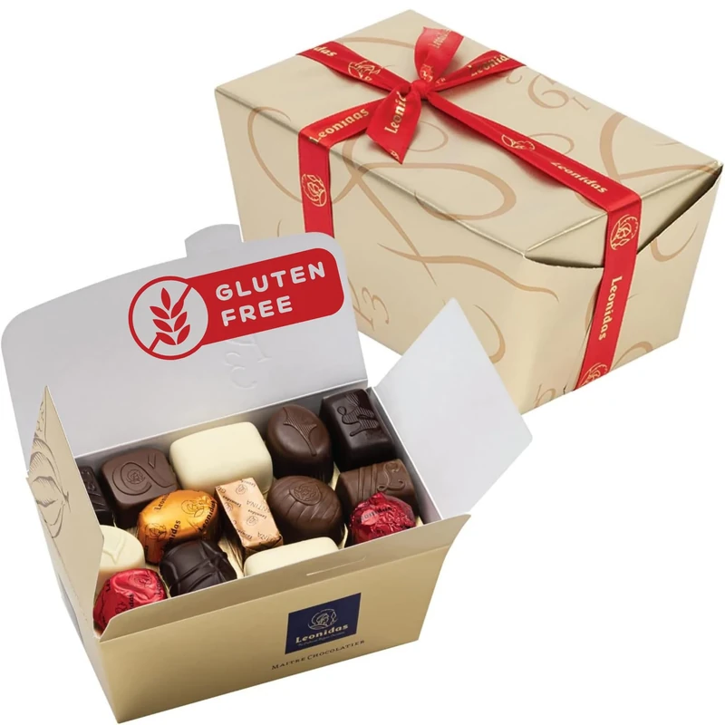 Leonidas Gluten-Free Assortment Chocolates Ballotin – Milk, Dark, White Belgian Chocolates in Classic Gold Gift Box – Elegant Without Gluten Chocolate Gift for Special Occasions (1 Kg, Gluten Free)