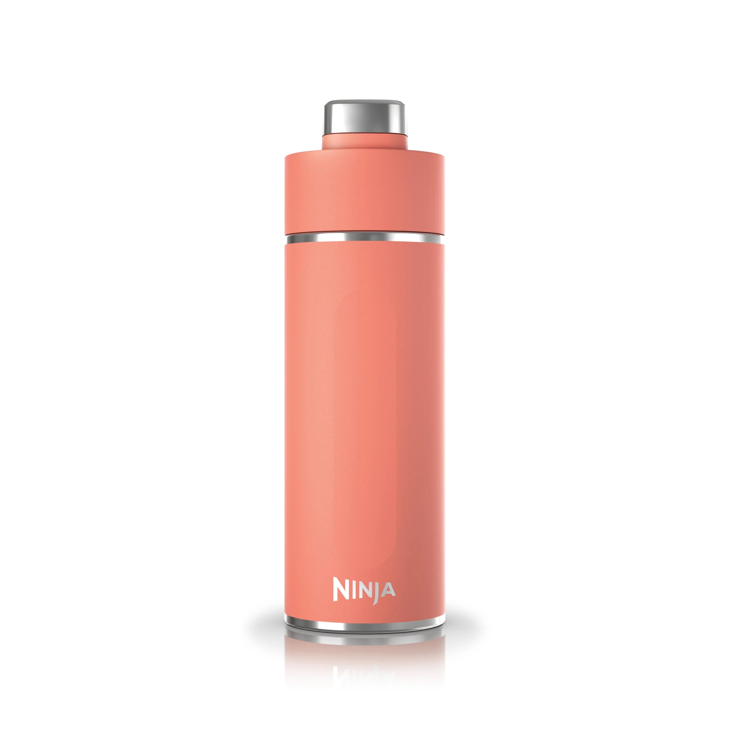 Ninja Thirsti Water Bottle and Flask 530 ML with Leak-Proof Lid, Designed for Carbonated, Hot & Cold Drinks, Ideal for Travel & Sports, Triple Insulated, Stainless Steel, Coral, DW1801EUUKPE