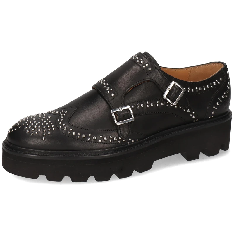 Melvin & Hamilton Women Sally 47 Monk-Strap Loafer, Black, 9 UK