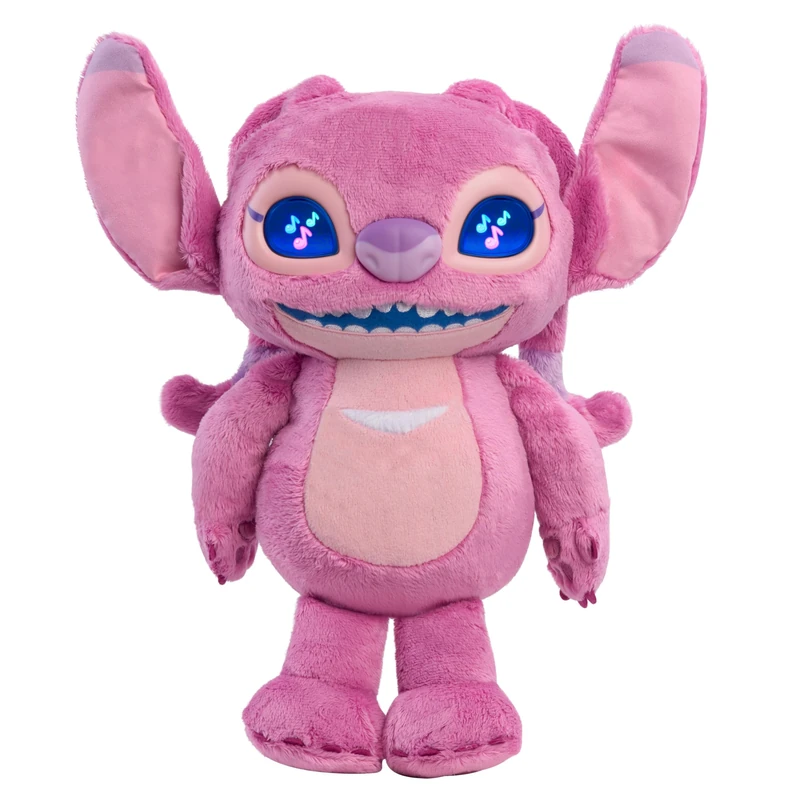 Just Play Disney Stitch Angel Many Moods 34 cm Interactive Plush, 50+ Sounds & Effects, Expressive LCD Eyes Show Her Moods, Toy for Fans, Girls, Boys, Kids 3 and Up