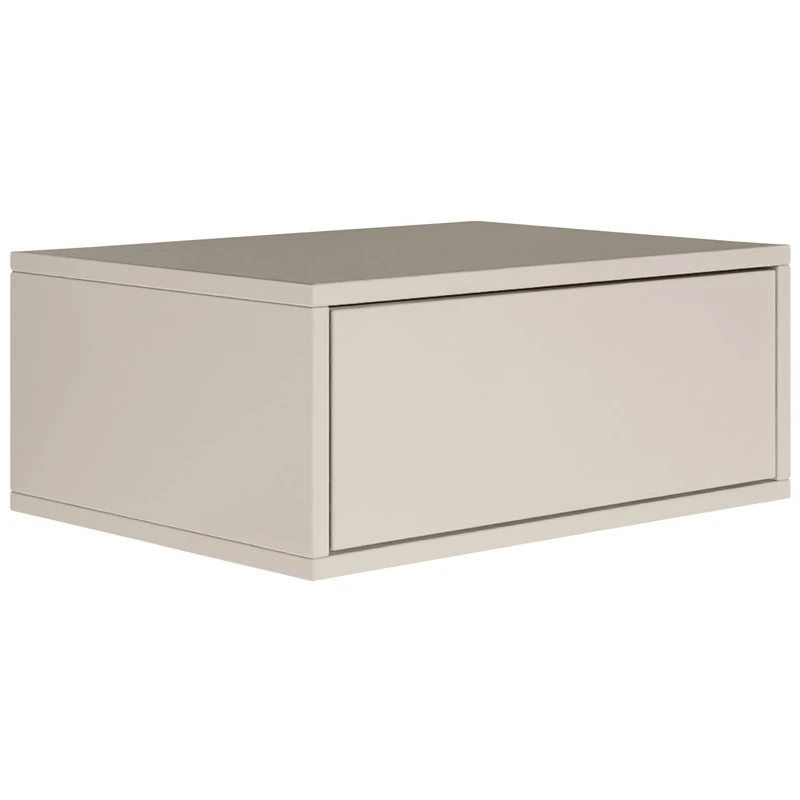 Selsey Bedside Table Hanging Floating Cashmere Colour 50 W x 36 D x 20.8 H cm Bedside Cabinet with Drawer in Minimalist Push-to-Open Scandinavian Space Saving Wall Mounting Frame