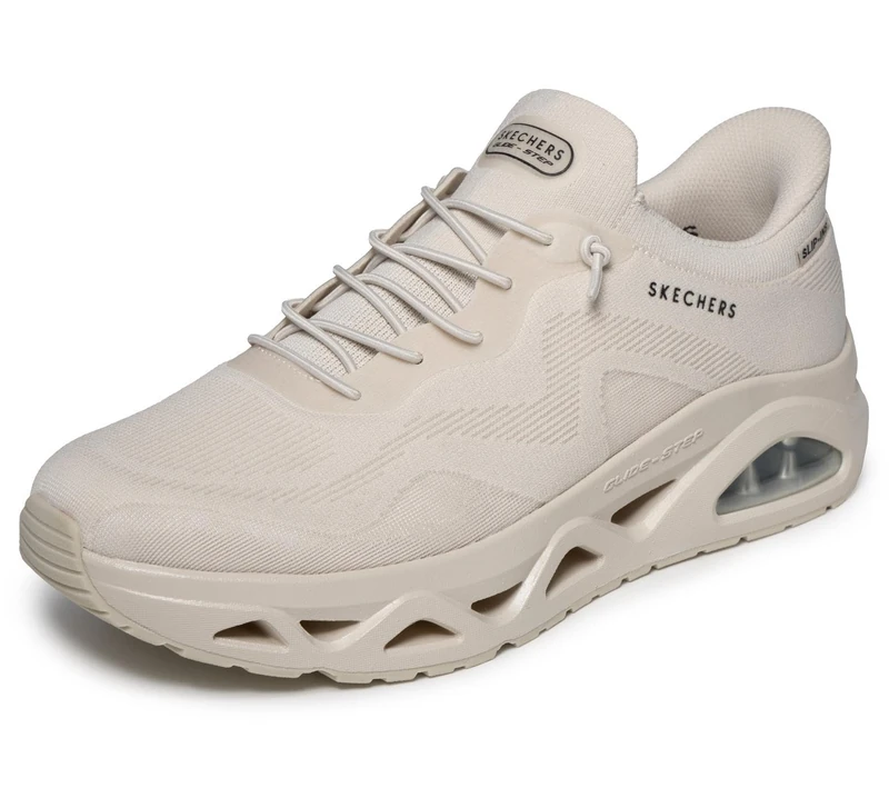 Skechers Men's Uno Glide-Step Air Gliders Slip-in Trainers, Natural Knit, 13 UK