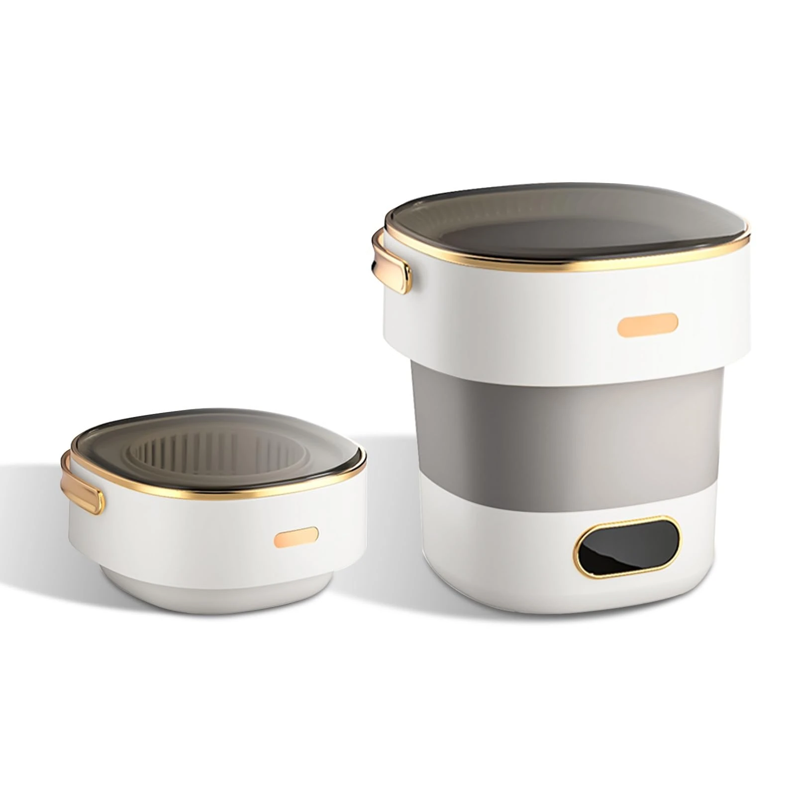 Portable Washing Machine, 16L 2KG Mini Foldable Washer and Spin Dryer With 3 Cleaning Modes, Laundry Machine for Underwear, Baby Clothes, and Small Item, for Camping, RV, Travel, Apartments, Dorm-Grey