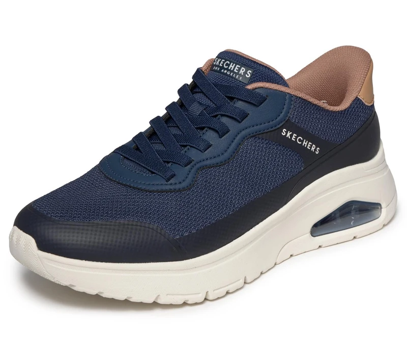 Skechers Men's UNO Flex Step N Knit Trainer, Navy, 10 UK
