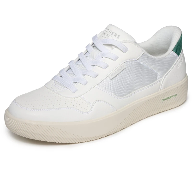 Skechers Men's Arch Fit Court Break Komfortabel Slip-in Trainers, White Duraleather/Mesh, 13 UK - Image 1