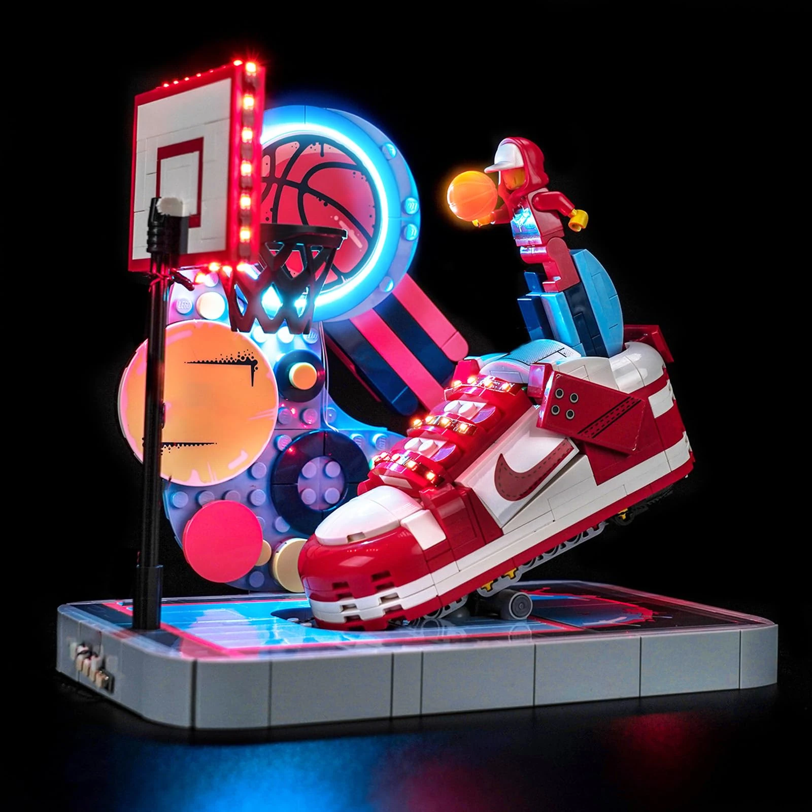 LocoLee Led Light Set Compatible with Lego 43021 Nike Dunk Trickshot Led Decoration Lighting Kit Compatible with Lego 43021 Building Blocks Model,Only Lights Set,No Model