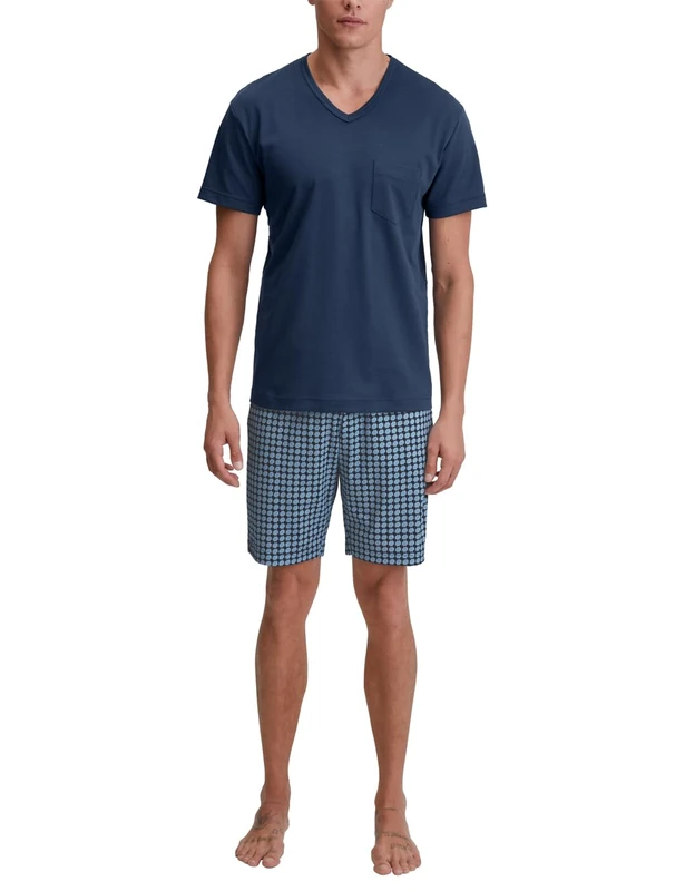CALIDA Men's Relax Streamline Pajama Set, Blue (Insignia Blue), 52-54