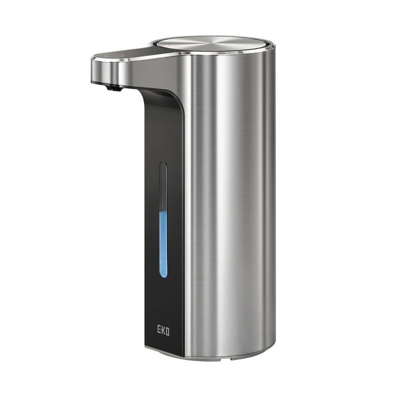 EKO Aroma Pro 400ml Touchless Automatic Soap Dispenser, Rechargeable Hand & Washing Up Liquid Dispenser for Bathroom or Kitchen Sink with Adjustable Volume and Long Battery Life (Stainless Steel)