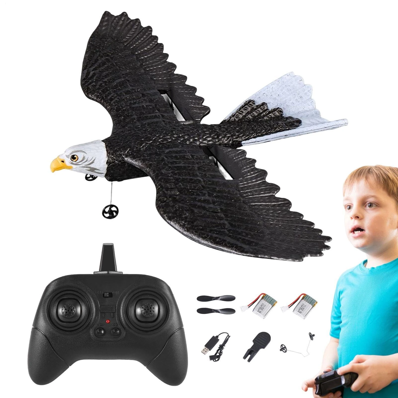 Eagle Rc Plane, Sturdy Material Made, 29 * 41 * 9cm, Remote Control Eagle Plane, Flying Bird Toy, Easy To Use, For Outdoor Play, Beginner Training, Childrens