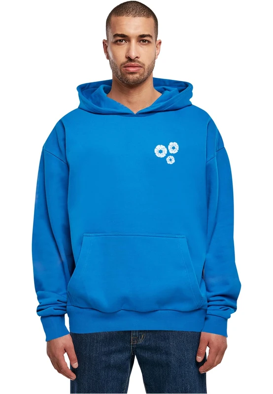 Mister Tee Men's Bold Flowers Heavy Cotton Box Hoody - Oversize Cotton Hoodie in Casual Streetwear Look with Front and Back Print for Everyday and Leisure