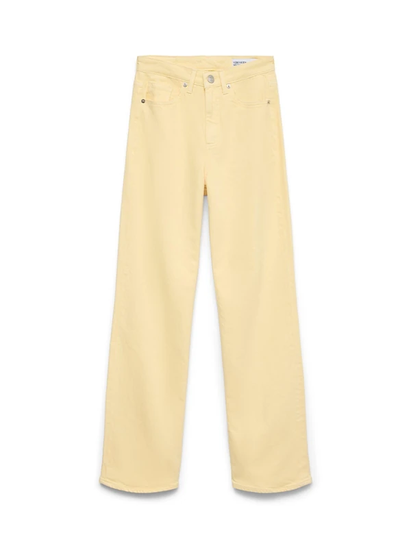VERO Moda Women's Vmtessa Hr Wide Jeans Color Ga Noos, Mellow Yellow, 27W x 32L
