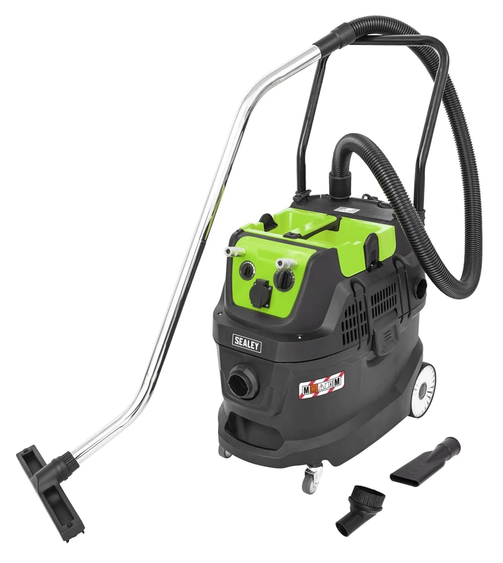 Sealey Dust-Free Wet & Dry Industrial Vacuum Cleaner, 40L, 1600W, M Class Filtration, Self-Clean, Air/Electric Power Tools - PC400MA