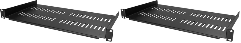 StarTech.com 1U Server Rack Shelf - Universal Vented Rack Mount Cantilever Tray for 19" Network Equipment Rack & Cabinet - Heavy Duty Steel - Weight Capacity 50lb/23kg - 10" Deep, Black (CABSHELFV1U)