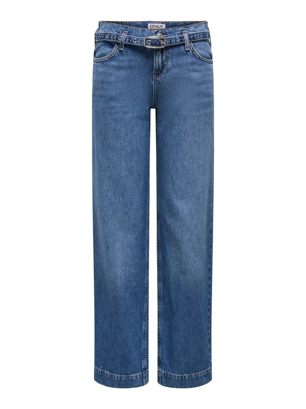ONLY Womens Onlbrenda Low Wide Belt DNM Cro670, Dark Denim Blue, XL / 32L UK - Image 1