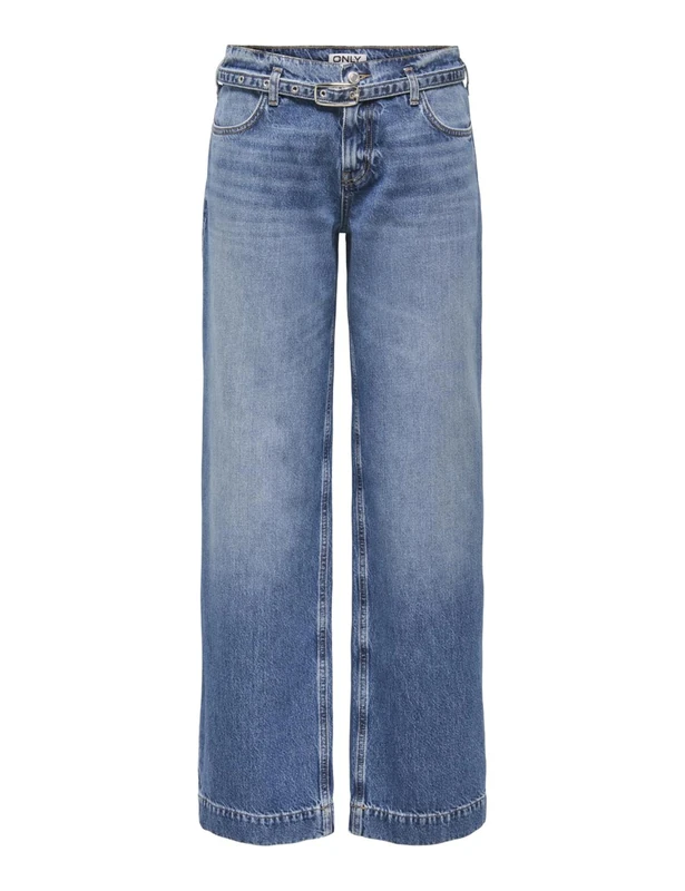 ONLY Womens Onlbrenda Low Wide Belt DNM Cro670, Dark Denim Blue, L / 32L UK