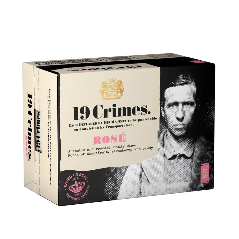 19 Crimes Rose Can 187ml x 12 (Pack of 6)