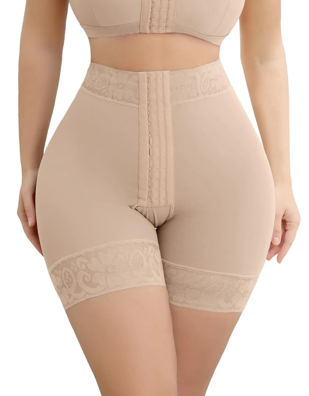 Shapewear for Women Tummy Control High Waisted Waist Trainer Butt Lifting Adjustable Shaping Underwear no Rolling Thigh Slimmer Beige