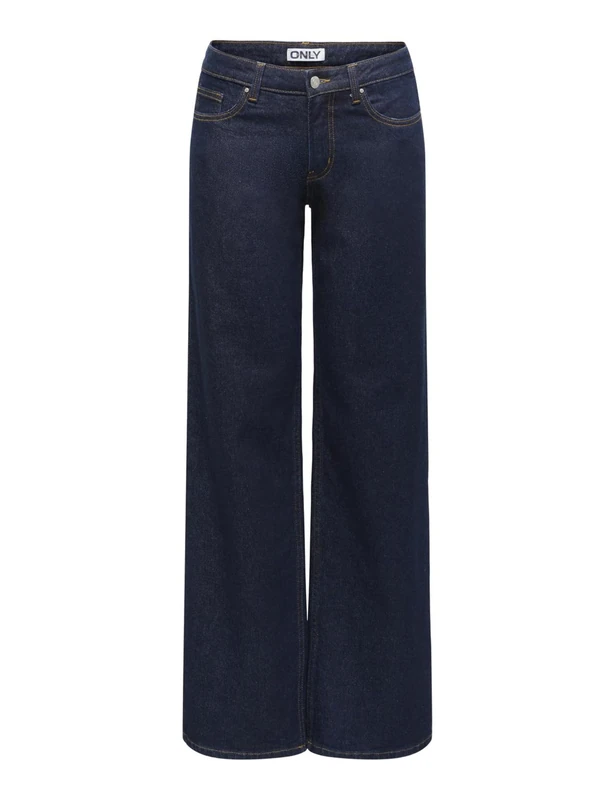 ONLY Womens Onljuicy Lw Wide Leg DNM Rinse Mae Noos, Dark Denim Blue, 32W / 30L UK