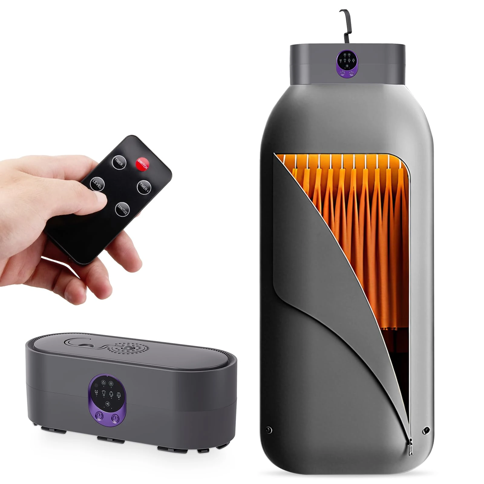 Portable Clothes Dryer Electric, 600W Foldable Hanger Dryer for Travel & Camping, 16dB Quiet Heated Drying Machine with Timer for Caravan, Dorm, Indoor Use, 11-20 Clothes Capacity