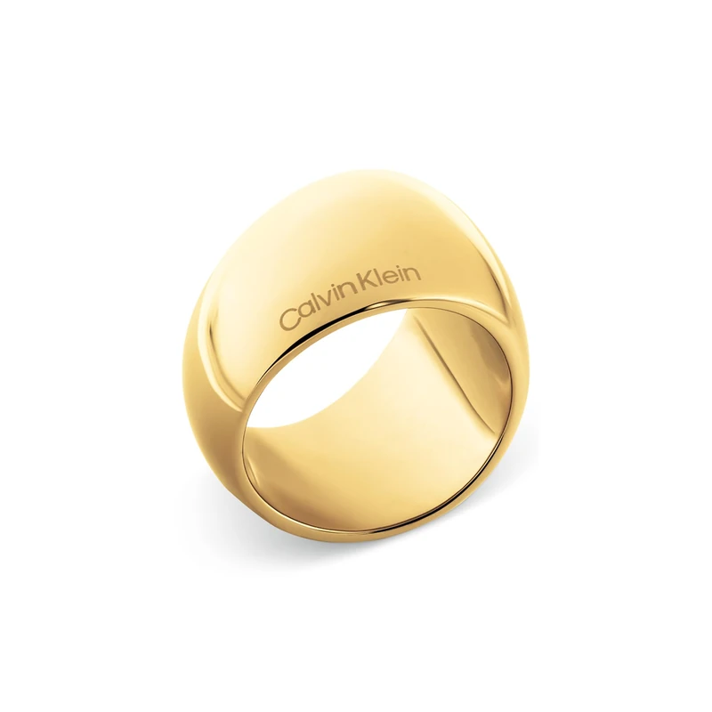 Calvin Klein Women's MODERN PURITY Collection Ring In Stainless Steel with Yellow Gold Plating - 35000834C