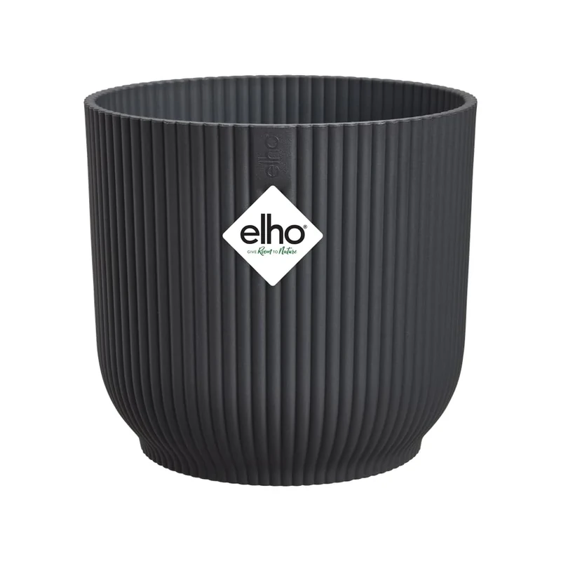 elho Vibes Fold Round Mini 11-100% recyclable Flower Pot - Indoor plant pot - Ø 11.1 x H 10.5 cm - Black/Anthracite