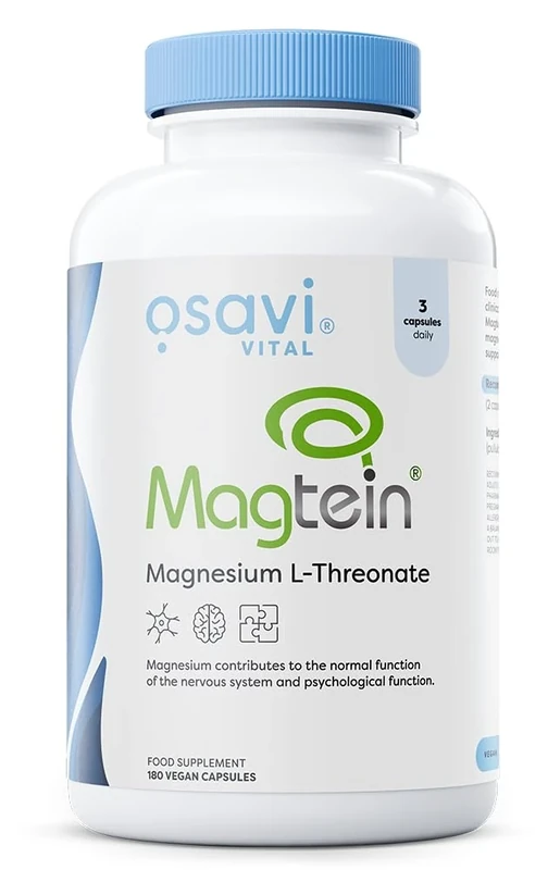 Osavi Magtein Magnesium L-Threonate – 180 Vegan Capsules | Highly absorbable, Patented Form of Magnesium | Crosses The Blood-Brain Barrier | Supports Proper Nervous System Function | Clean Label