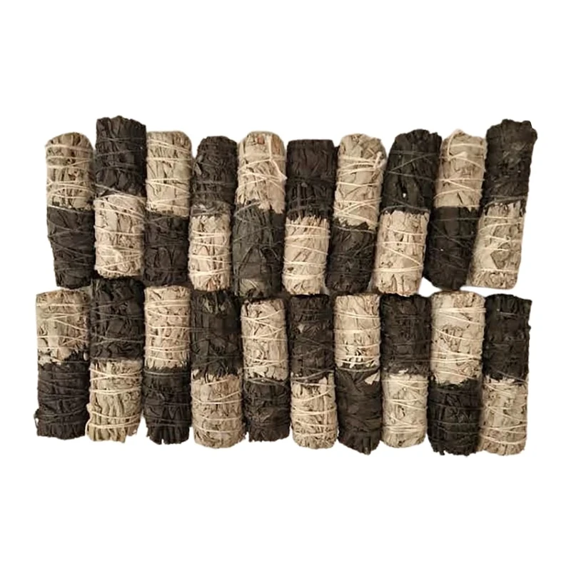 VIE Smudge Stick, Reversible Sage Black & White, Positivity 4", Pack of 20