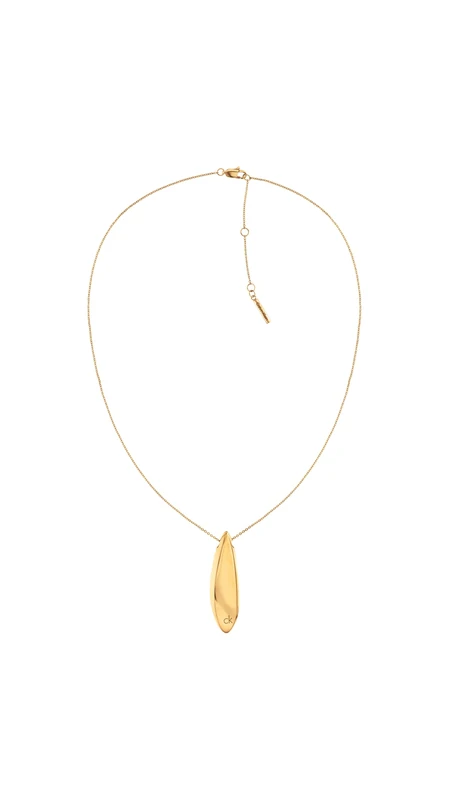 Calvin Klein Women's SCULPTED Collection Pendant Necklace In Stainless Steel with Yellow Gold Plating - 35000814