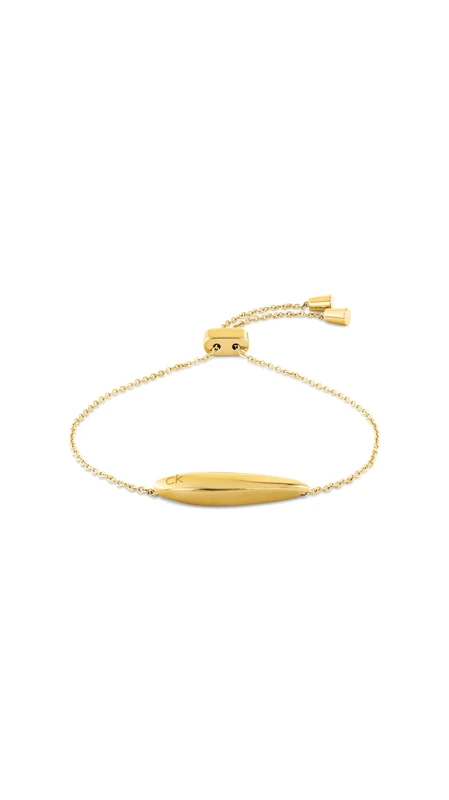 Calvin Klein Women's SCULPTED Collection Chain Bracelet in Yellow Gold with a Charm - 35000824