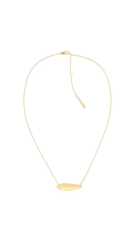 Calvin Klein Women's SCULPTED Collection Pendant Necklace In Stainless Steel with Yellow Gold Plating - 35000816
