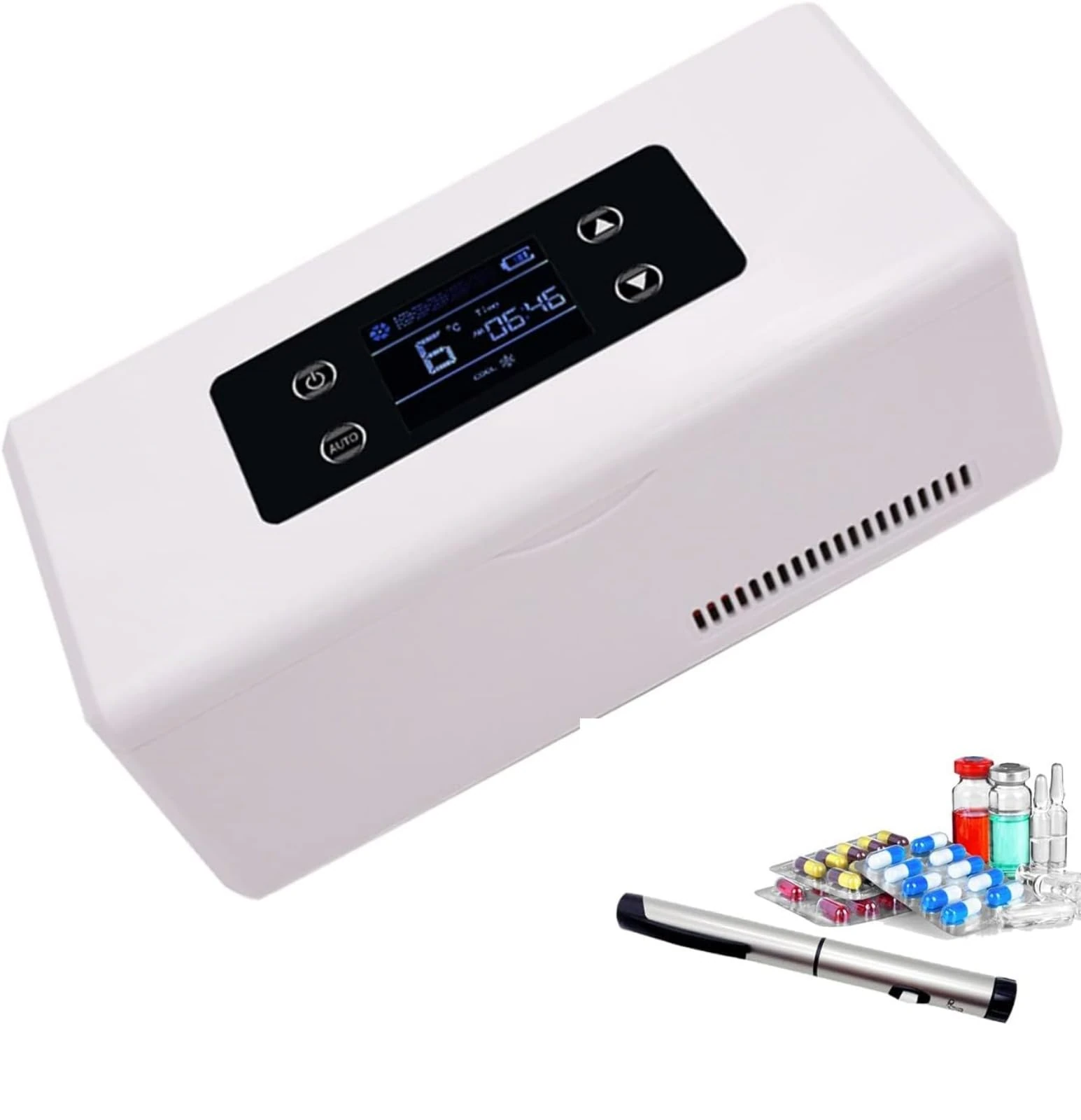 Portable Insulin Cooler 2-8℃, Mini Medication Fridge for Travel, Intelligent Cooling with Battery, Quiet Insulin Travel Case for Home, Camping, RV, and Flight