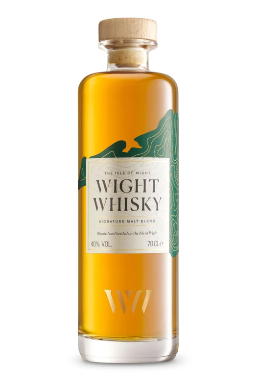 Wight Whisky Signature Malt Blend – Premium English Whisky, Award-Winning Single Malt Blend with Smooth Honey Finish, Rich Oak & Dried Fruits, 70cl