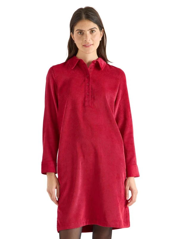 CECIL Corduroy Dress in Plain Colour Beaujolais Red M - Image 1