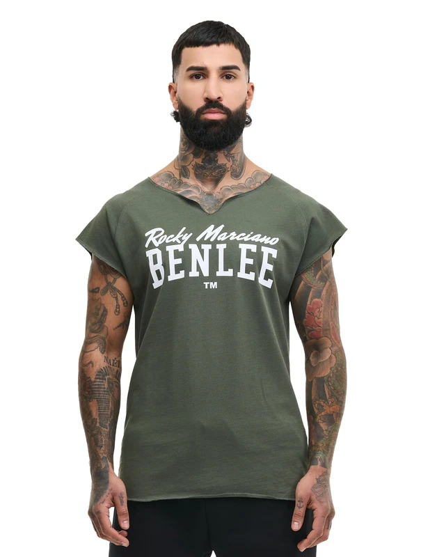 BENLEE Edwards Men's Regular Fit T-Shirt, Olive/White, 3XL