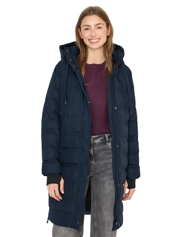 CECIL Coat with Taped Seams Dark Navy Blue XXL