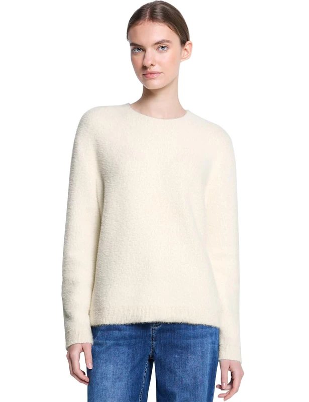 Street One Studio Women's 3016891 Cuddly Crew Neck Jumper, Soft Beige, 20 - Image 1