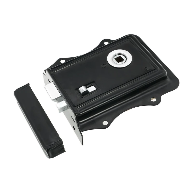 Infinity Decor Old English Victorian Style Iron Rim Latch Lock Set - Interior Bathroom Bedroom Door Gate Security Snib (Black Chrome)