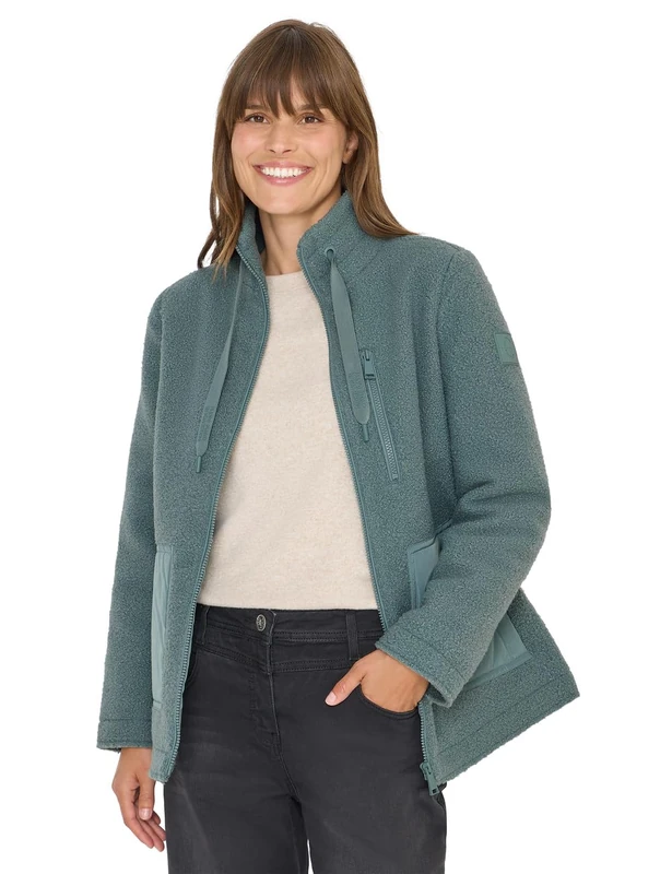 Cecil Women's 2005529 Cosy Jacket with Details, Ice Hill Green, XS