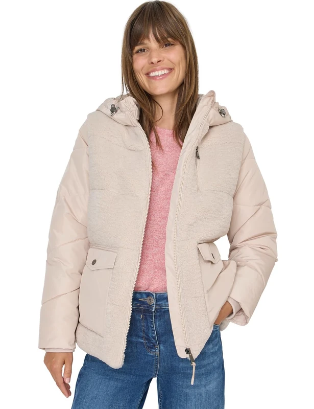 Cecil Women's Teddy Jacket with Structure Mix, Teddy Vanilla White, L