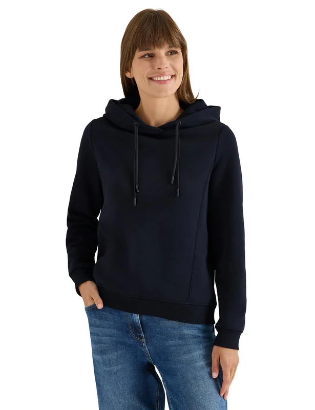 Cecil Women's Hoodie with Embroidery, Urban Dark Blue, L