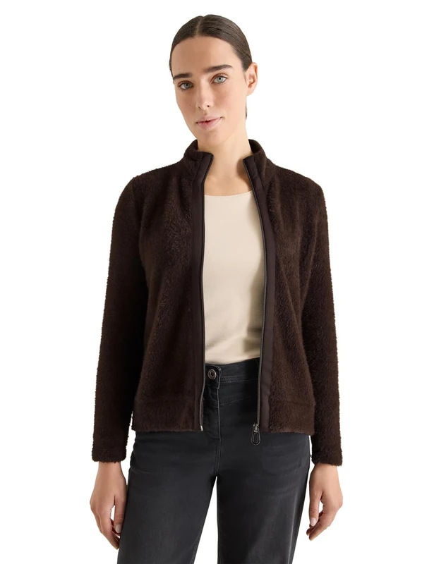 Cecil Women's Feather Yarn Jacket, Tartufo Brown, S