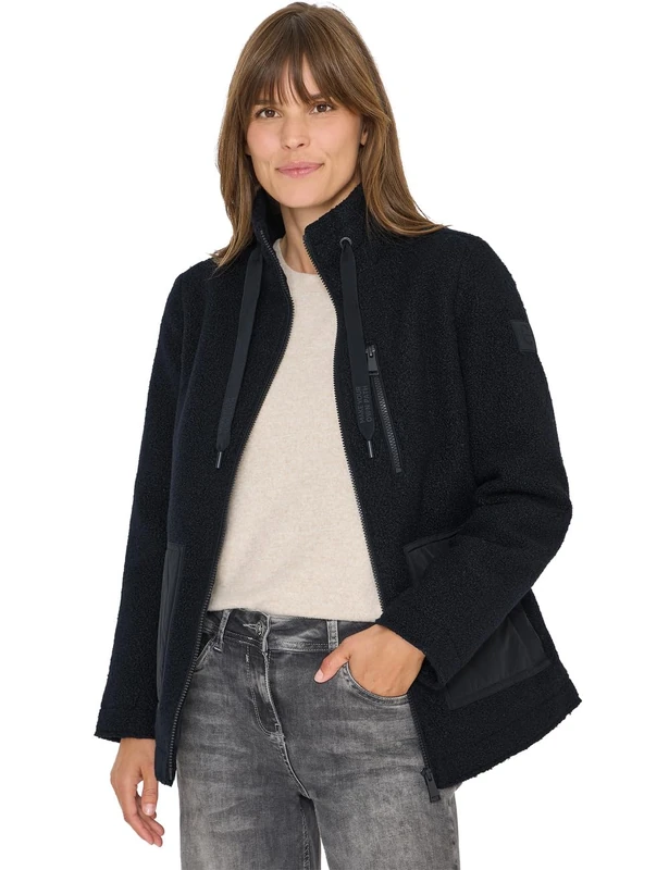 CECIL Cuddly Jacket with Details Dark Navy Blue XL