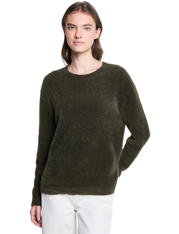 Street One Studio Women's 3016891 Cuddly Crew Neck Jumper, Hollow Green, 12 - Image 1